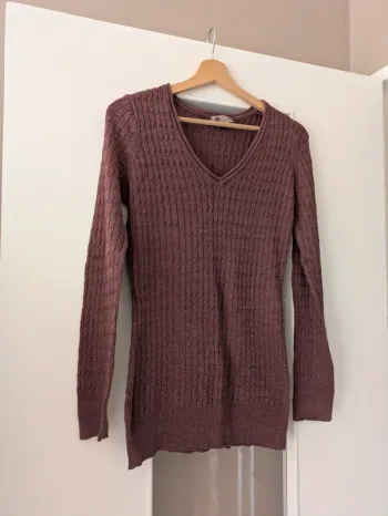 Magnifique pull côtelé vieux rose K woman taille 34/36