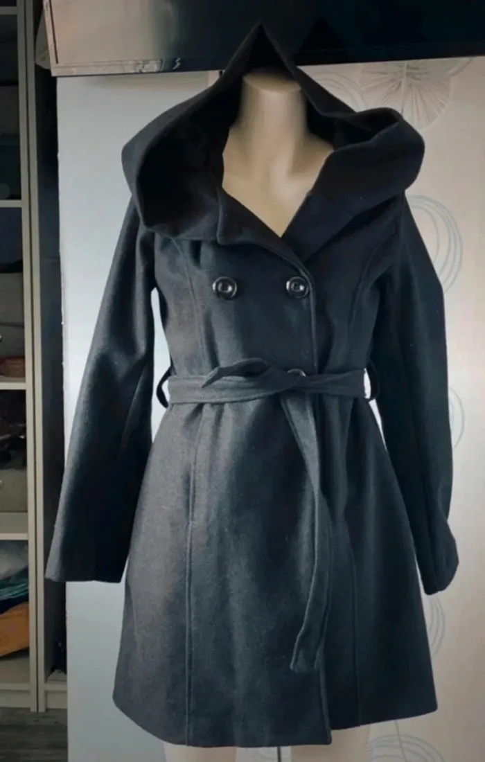 Manteau mi long grande capuche New Collection taille L