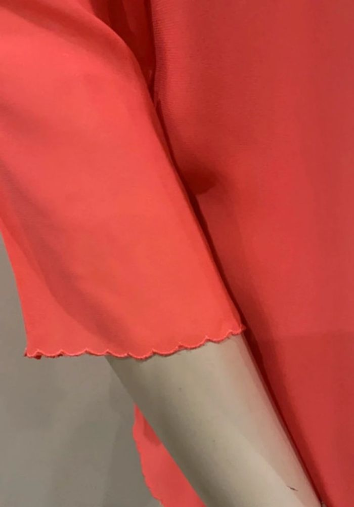 Joli haut fluo effet transparent Color Block taille 38 - photo numéro 3