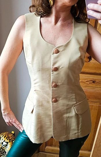 Top gilet vintage beige made in France