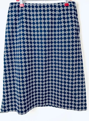 Jupe vintage taille haute à carreaux bleu et blanc tricosa