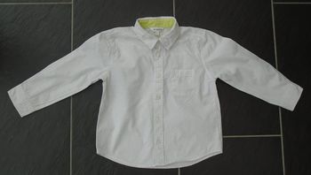 Jolie chemise blanche à pois gris garçon 4 ans (104 cm)