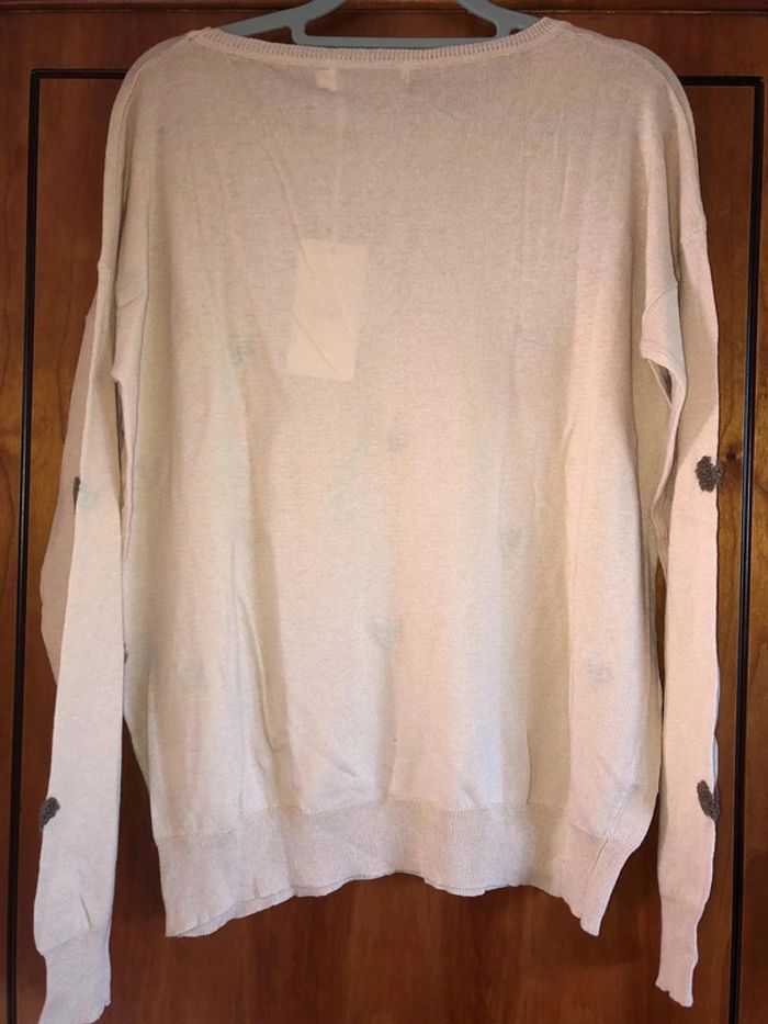 Pull beige cœurs taille unique Madison - photo numéro 4