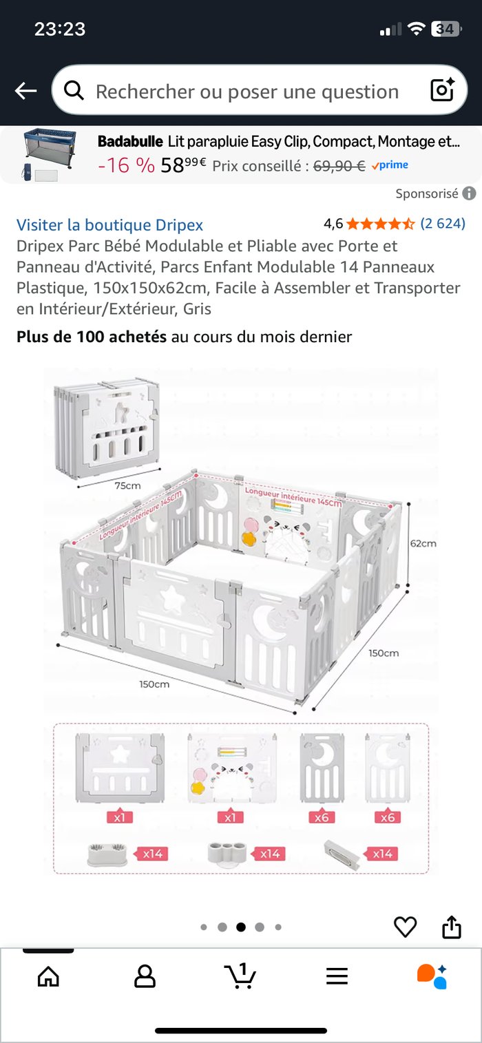 Parc bébé modulable - photo numéro 3