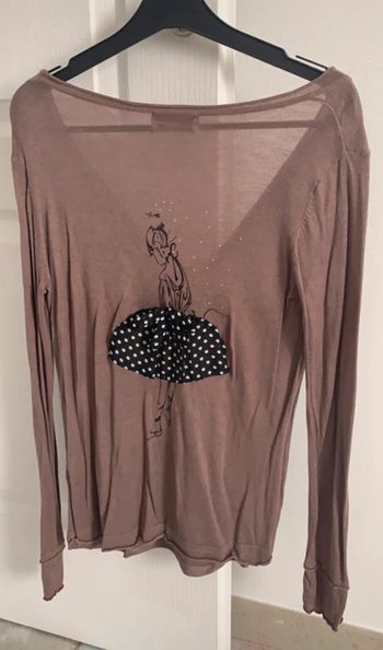 Pull maille fine taille unique taupe