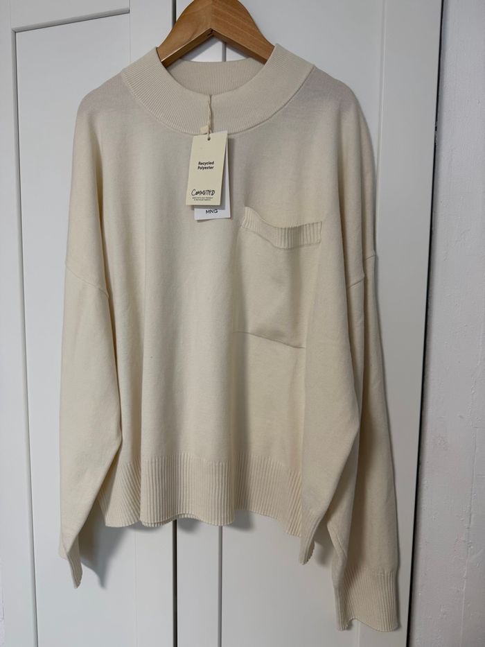 Pull fin écru mango taille M neuf avec étiquette