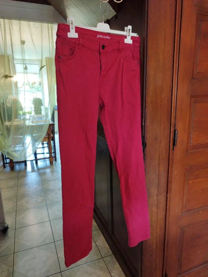 Jeans bordeaux droit Grain De Malice L/40 - photo numéro 3