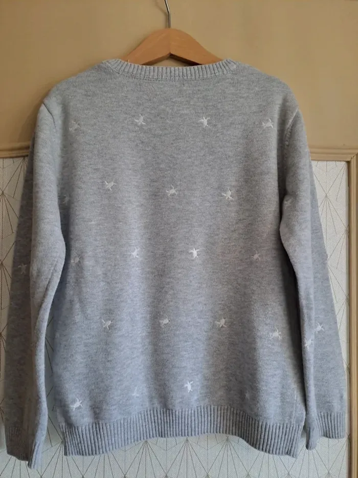 Joli pull garçon comme neuf okaïdi 8 ans gris corail - photo numéro 4