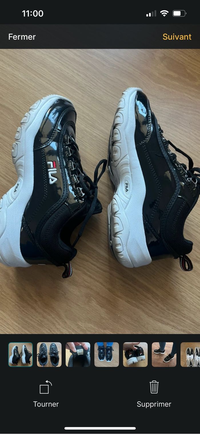 Baskets Fila noires vernies