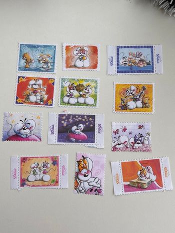 Lot de 12 timbres diddl - ancienne collection - vintage - années 2000