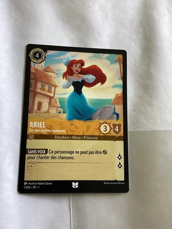 carte disney ravensburger lorcana FR ariel héros 1/204.FR.1  Non foil première édition