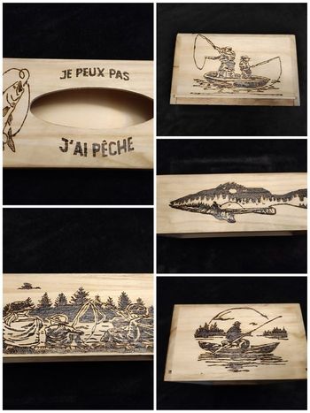 Boite à mouchoirs en bois
