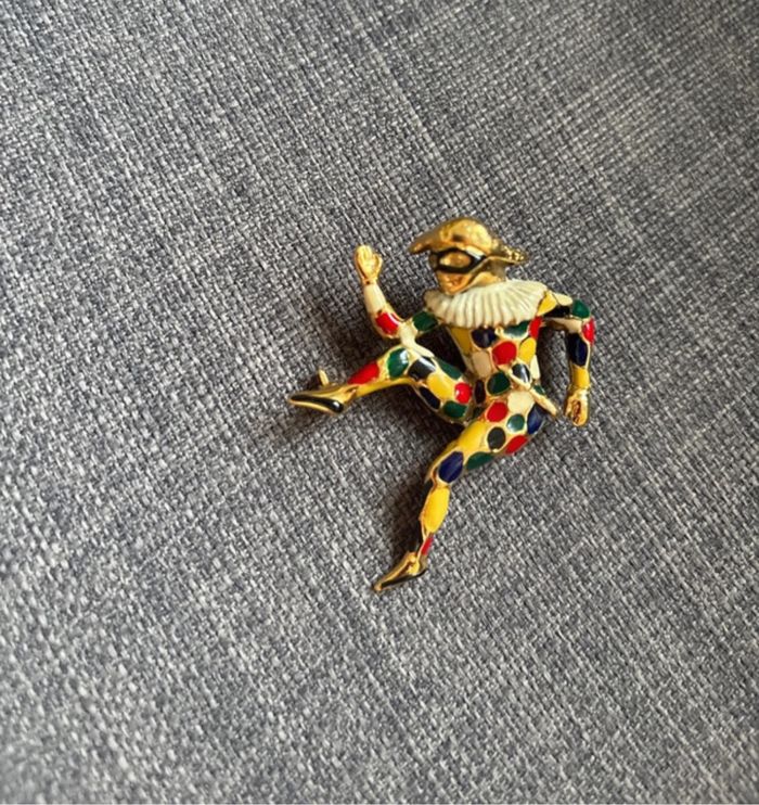 Broche bijoux arlequin Cascio - made in Italie - très bon état - photo numéro 2