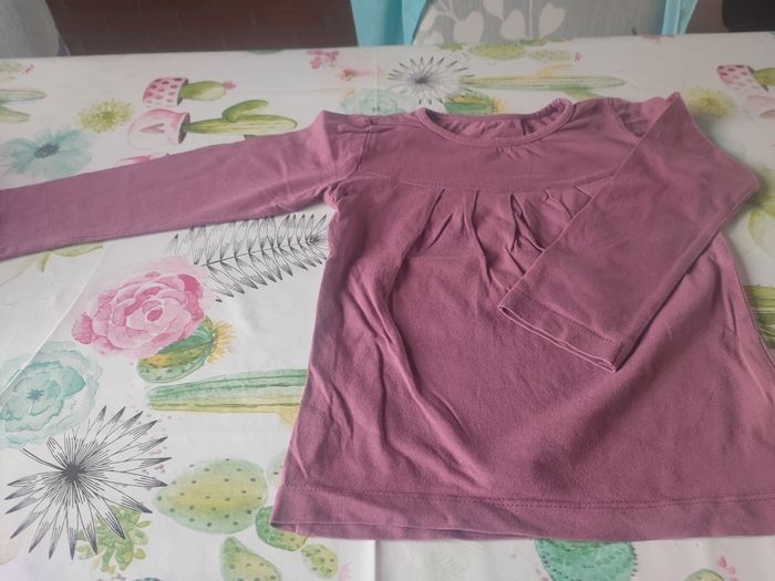 T-shirt ML prune in extenso 4 ans fille