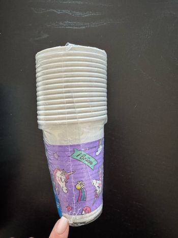 Lot de 15 gobelets en plastique thème licorne