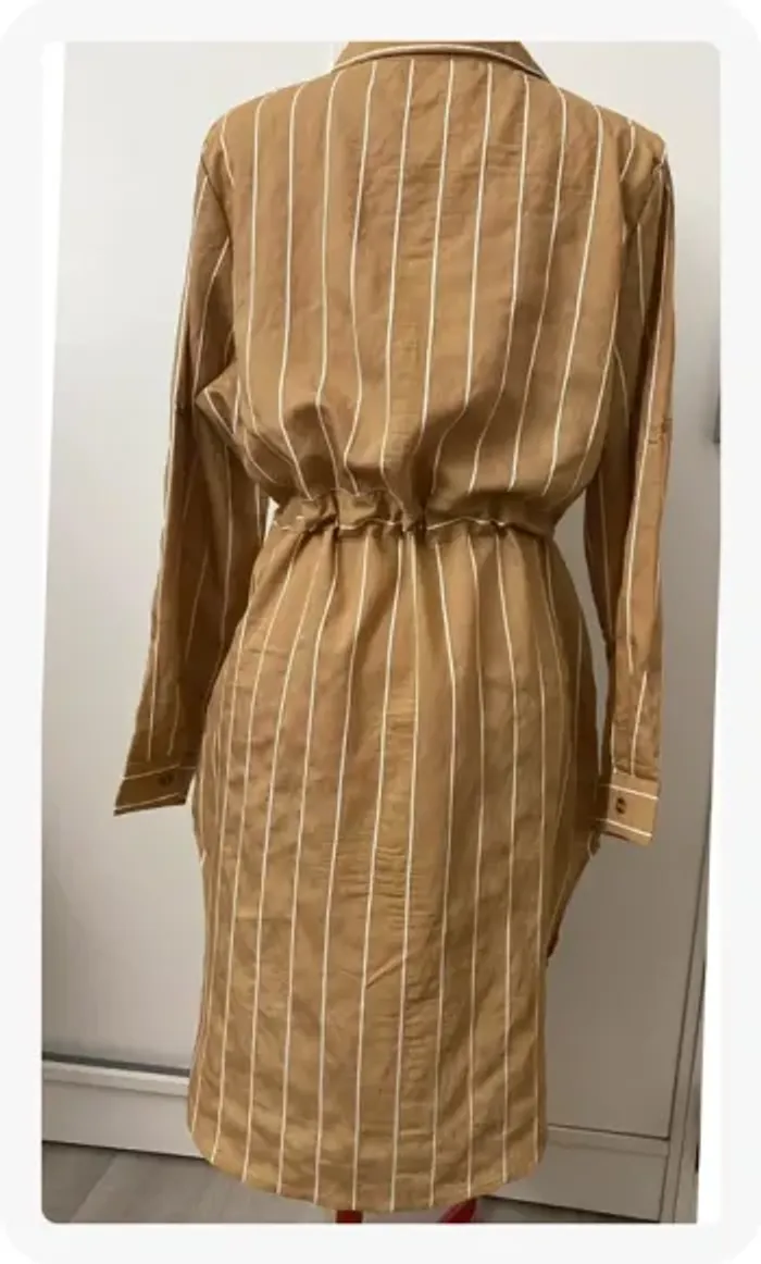 Robe chemise rayée beige PPT Style - photo numéro 7