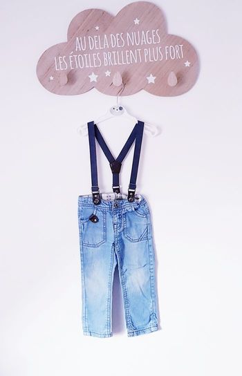 💙 Jean slim à bretelle amovible - Tape à l'œil - 18 mois 💙