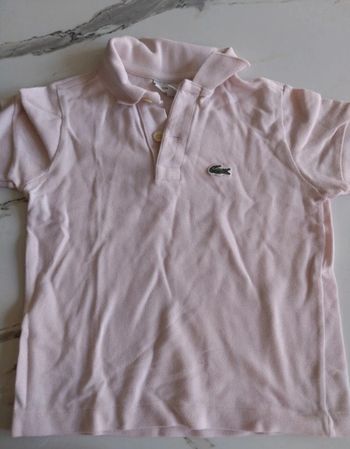 Polo manches courtes rose bébé fille Lacoste 3 ans