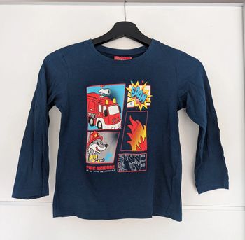 Tshirt manches longues pompier 8 ans tissaia