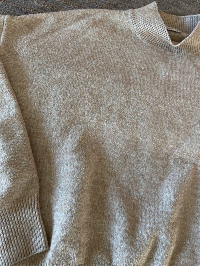 Pull haut Col cheminé beige maille - photo numéro 3