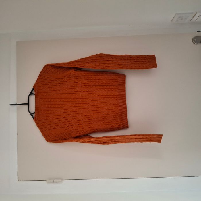 Pull en maille torsadée orange foncé - Manches longues - Taille S - Ovs - photo numéro 3