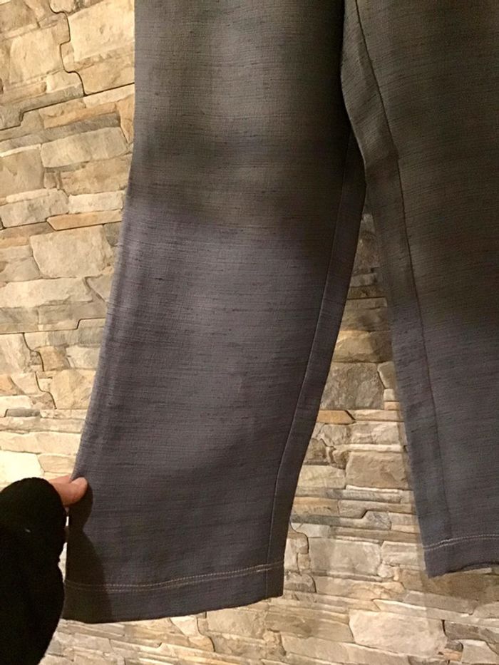 Très beau pantalon assez épais taille 38 gris bleuté taille élastique Refa - photo numéro 3