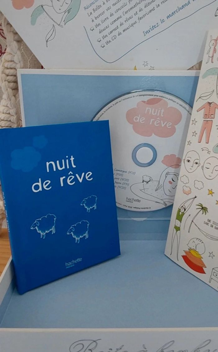 Joli coffret Boite à bonheur Nuit de rêve Livre carnet et CD - photo numéro 8