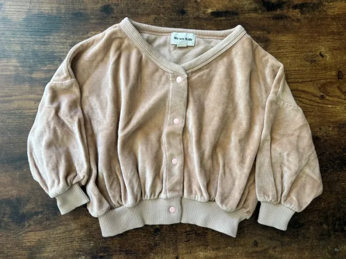 Veste en velours rose poudré