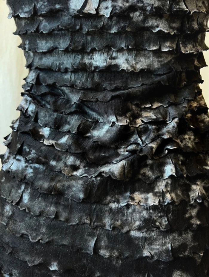 Soldes Summer Sales 🔥 Top bustier tie dye gris/noir pailleté Coquette vintage made in France - TU - photo numéro 5