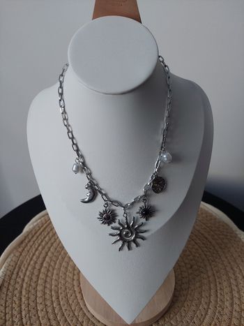 Collier en argent acier inoxydable avec breloques 