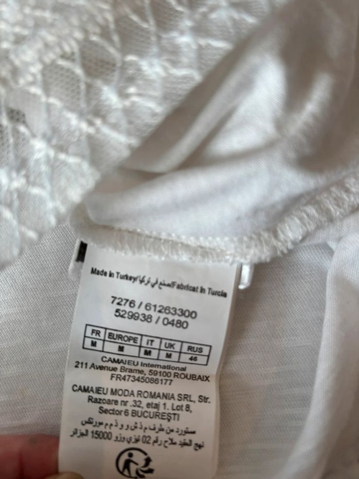 46. Blouse Camaïeu blanc femme M - photo numéro 6