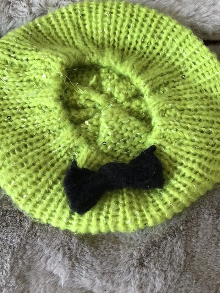 Béret marque Orchestra Anis avec sequin taille 50 (1123)soit 1-2 ans - photo numéro 2