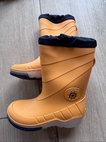 Bottes de pluie lumineuses neuves 26-27 moutarde