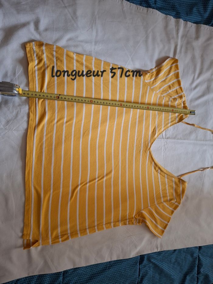 Tee shirt jaune et blanc xlu - photo numéro 3