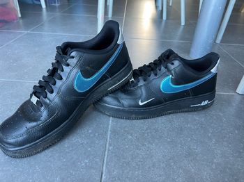 Nike Air Force 1 '07 'Black Blue Lightning'