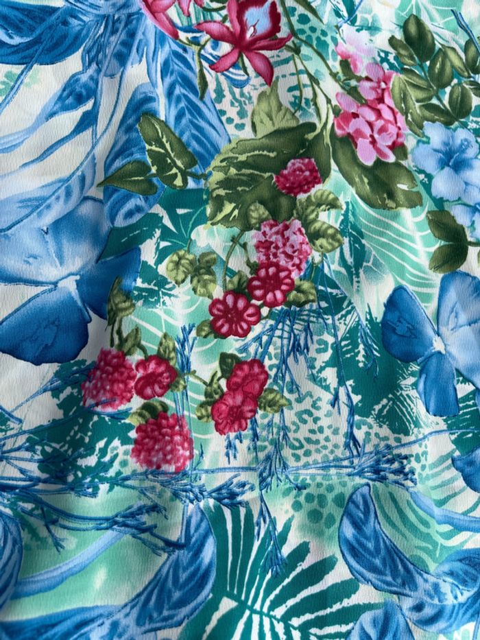 Superbe robe vintage Fleurie Volants Froufrou Afibel T 48 - photo numéro 15