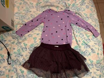 Ensemble jupe culotte et tee shirt à manches longues 2 ans
