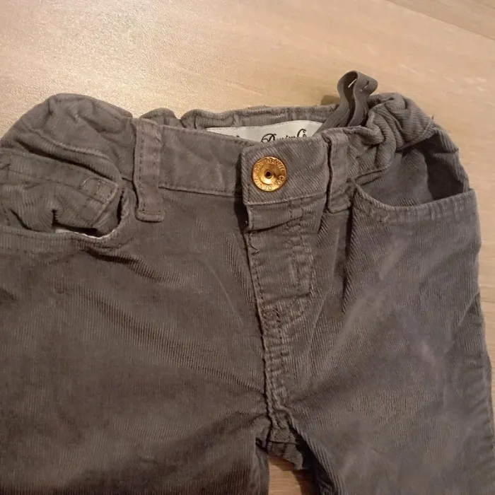 Pantalon ''velours'' gris taupe 3-4 ans skinny - photo numéro 4