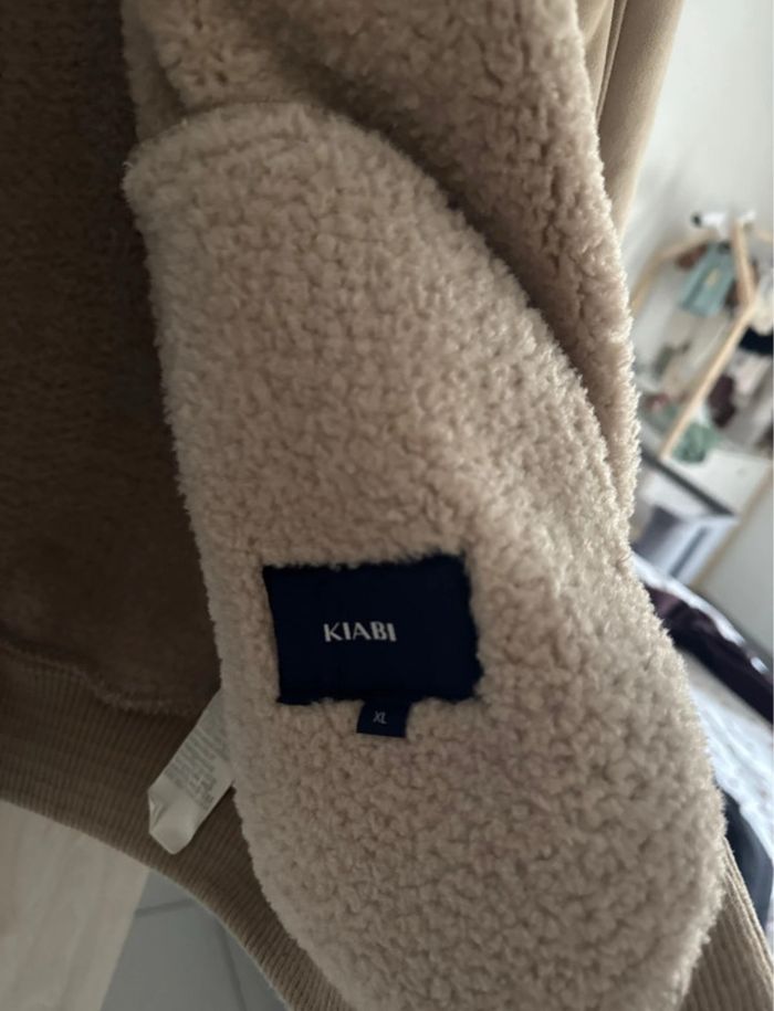 Manteau veste effet daim kiabi XL homme beige - photo numéro 4