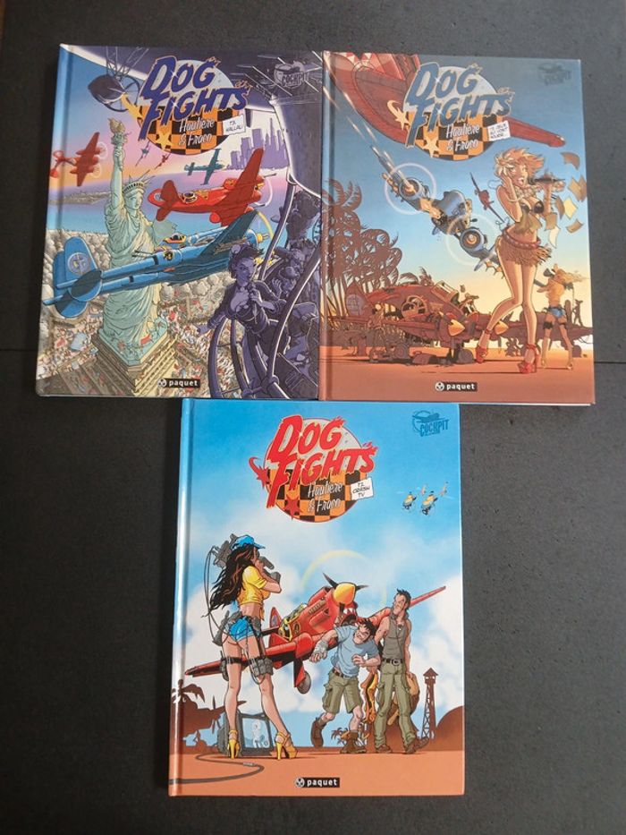 Lot de 3 bd dog fights 1 à 3,REED/EO(série complète)
