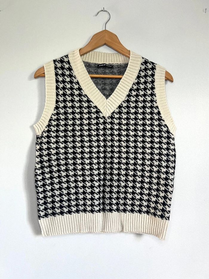 Pull sans manches Shein noir et beige
