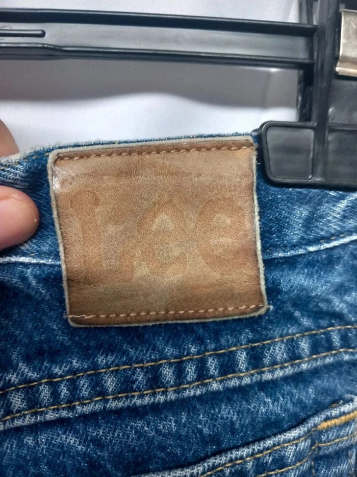 Jeans taille haute Lee vintage imprimé playboy bleu foncé en coton - photo numéro 3