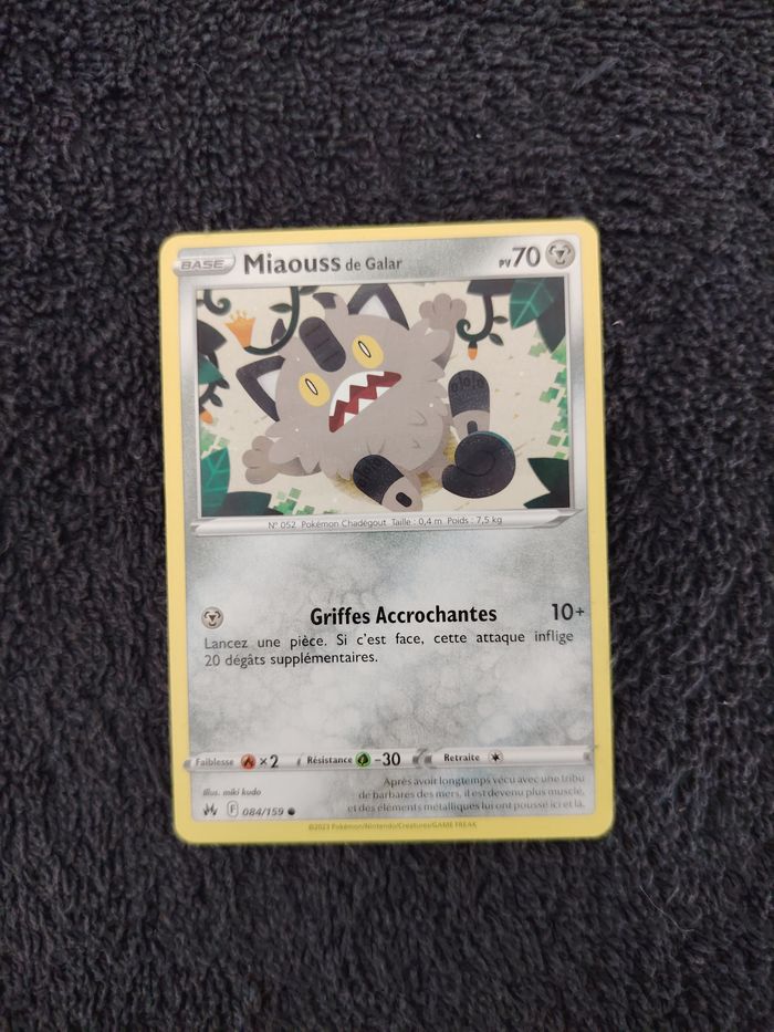 Carte pokémon Miaouss de Galar
