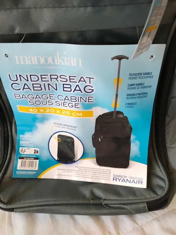 Bagage cabine sous siège Manoukian unisexe - photo numéro 2