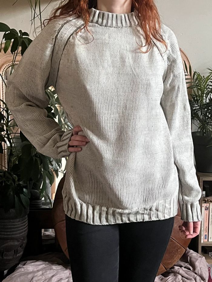 Pull d’hiver ample - gris clair