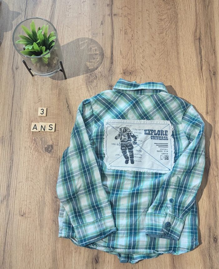 Chemise à carreaux - 3 ans - 98cm - photo numéro 3