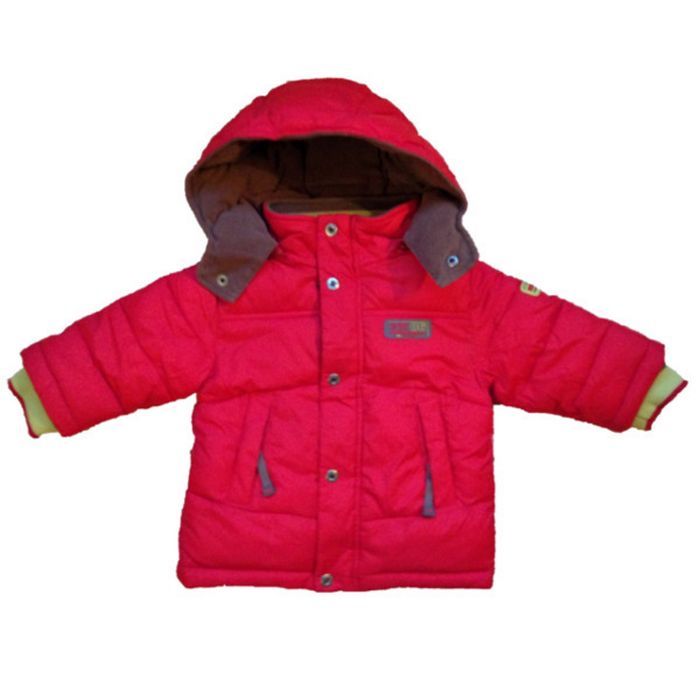 Blouson à capuche doudoune rouge 6 mois DPAM - photo numéro 2