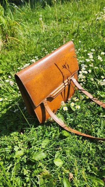 Petit sac années 60's camel orangé