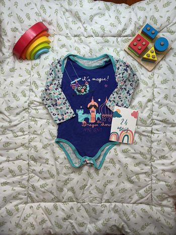 body manches longues gris et violet petit beguin 24 mois