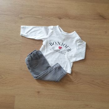 🩷 Tee-shirt ML  jean 3 mois Kiabi/Primark #emyfleury_3moisfille